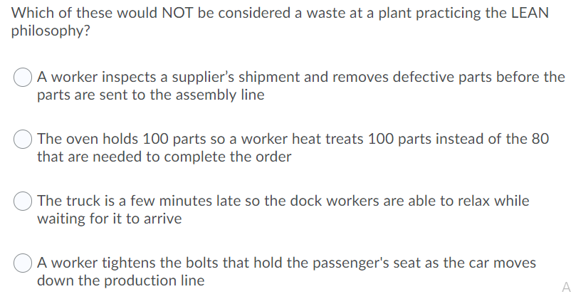 Which of these would NOT be considered a waste at