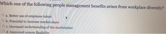 Which one of the following people management