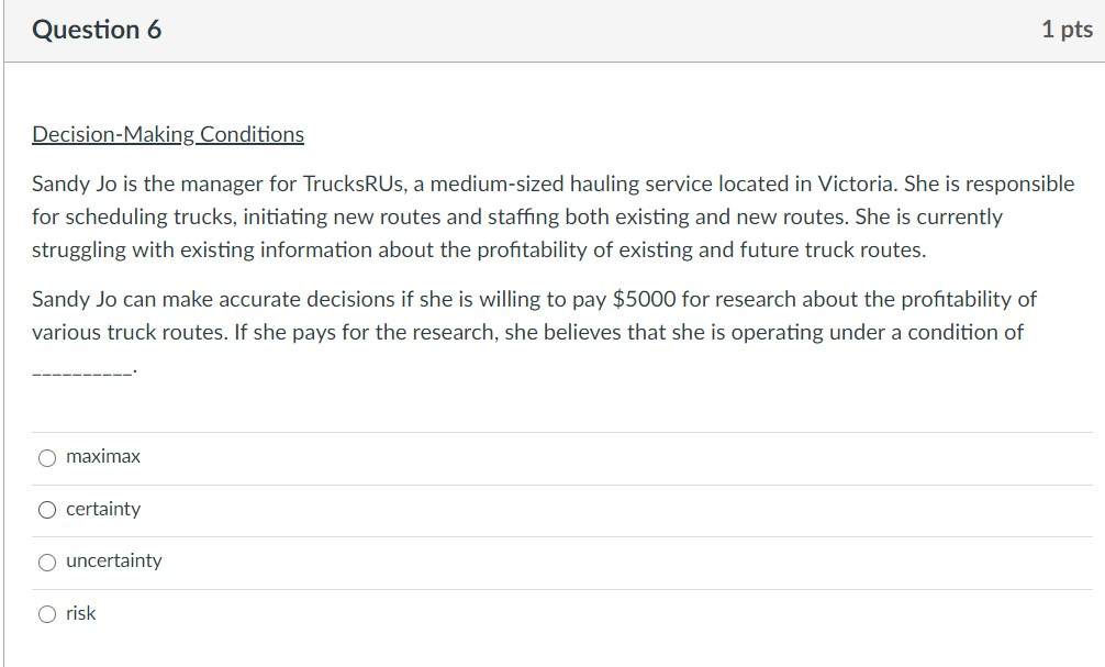 I need only answer Question 7 1 pts An