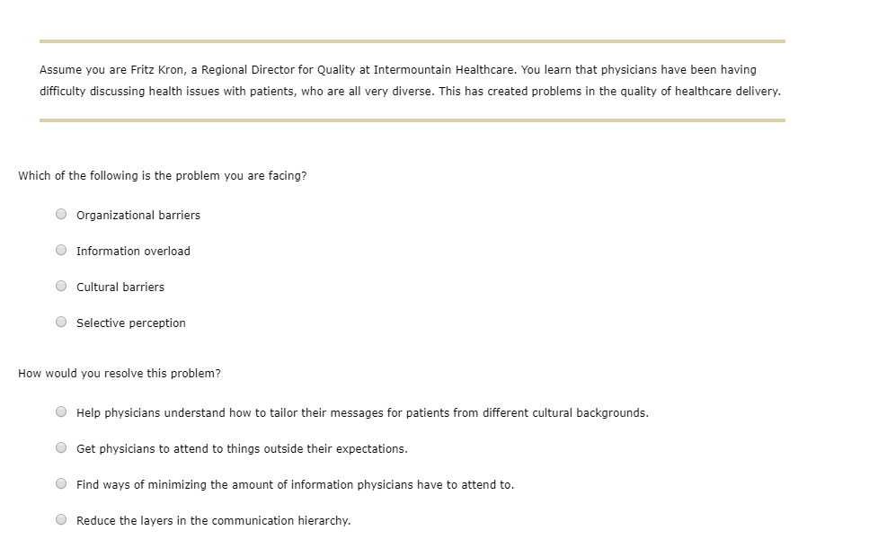 Assume you are Fritz Kron, a Regional Director