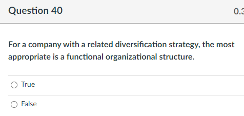 Question 67 0.31 pts When Alfred Sloan grouped