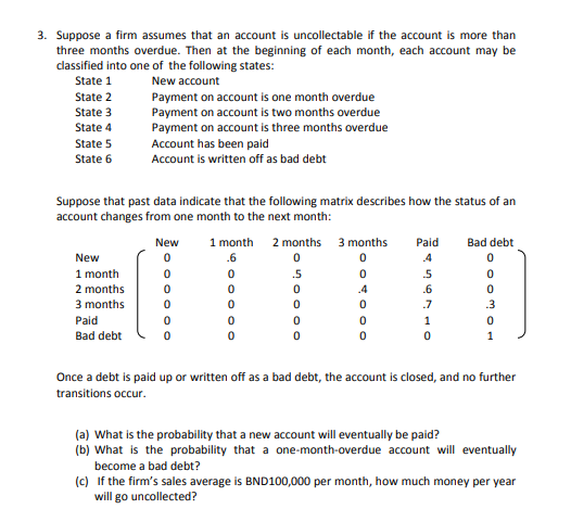 Suppose a firm assumes that an account is