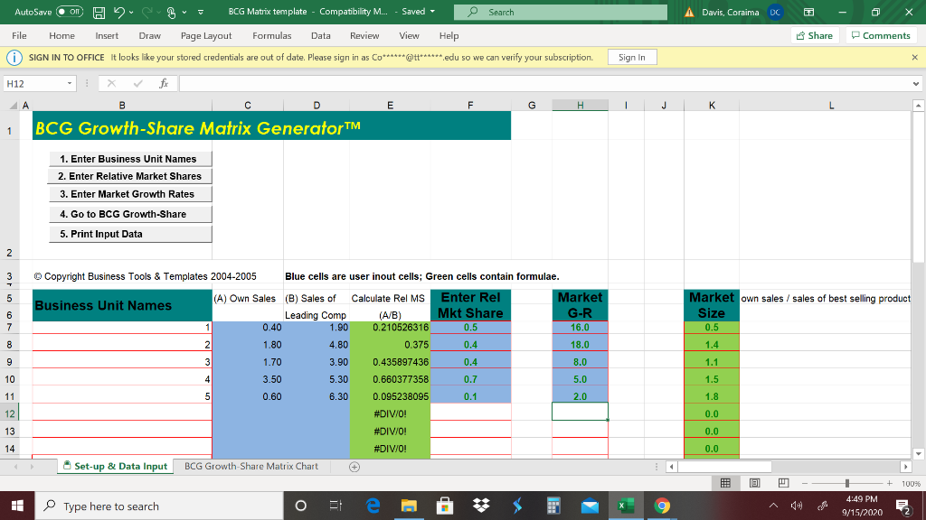 Based on the matrix generated ... (i) Identify