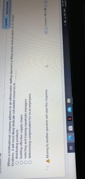 0000 1 points Save Answer When a multinational