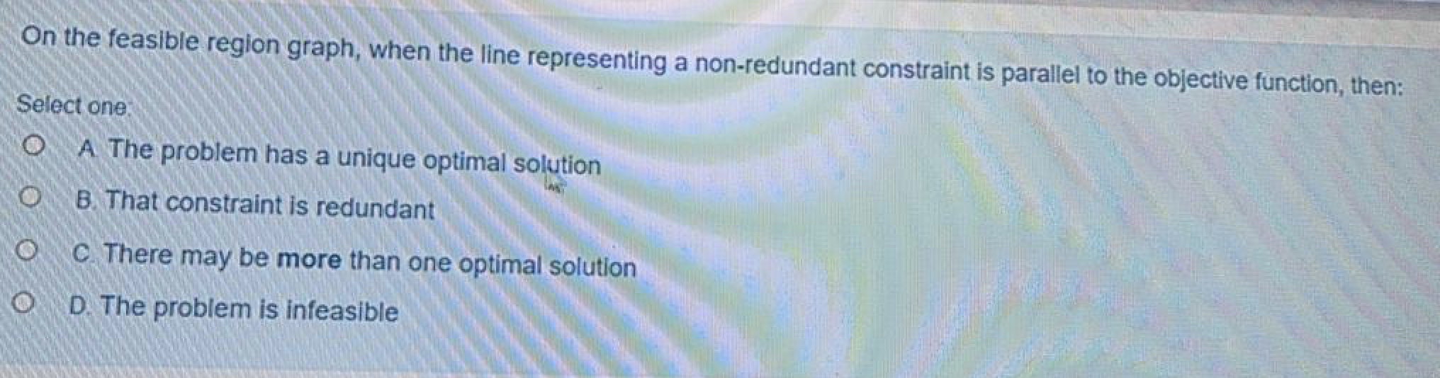 On the feasible region graph, when the line