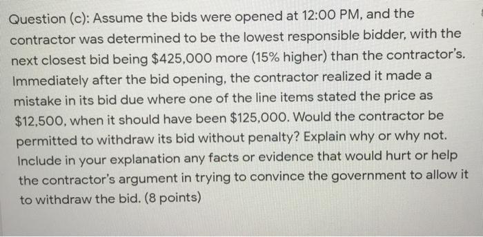 Your answer 5 points Question (b): If the package