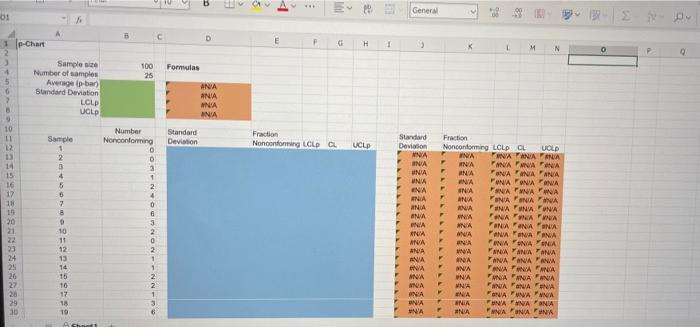 Excel Online Activity: p-Chart Automated sorting