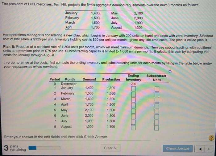 B) The Total subcontracting cost equals = ? C)