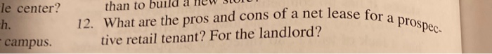 le center? ease for a prospec- 2 than to build a
