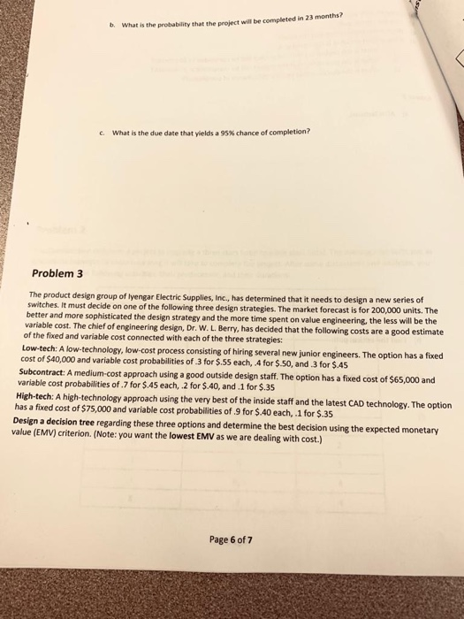 What is the probability that the project will be