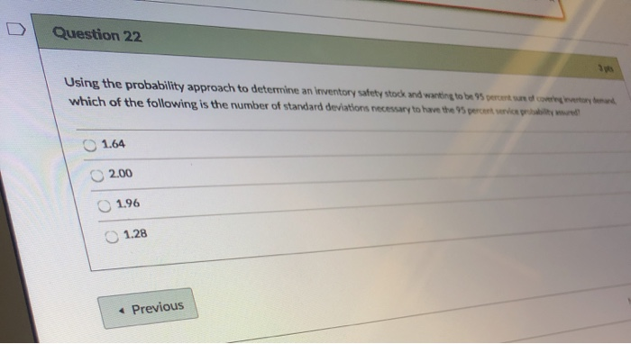 Question 22 Using the probability approach to