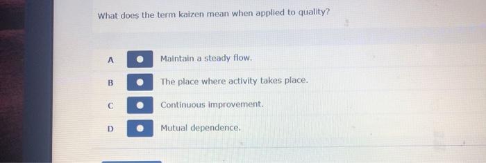 What does the term kaizen mean when applied to