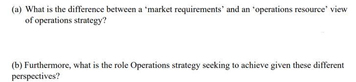 (a) What is the difference between a market