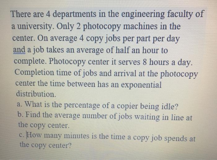 There are 4 departments in the engineering