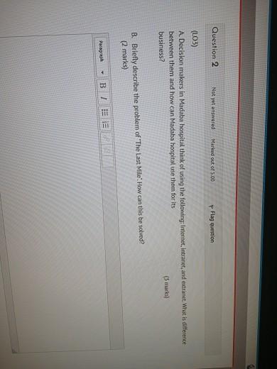 Question 2 Not yet answered Marked out of 5.00