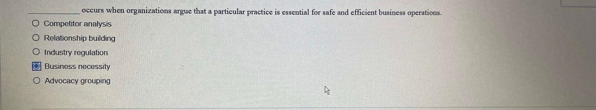 occurs when organizations argue that a particular