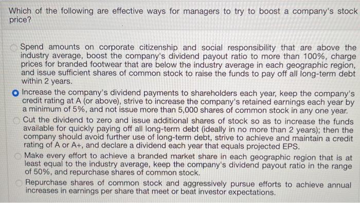 B is NOT the correct answer Which of the