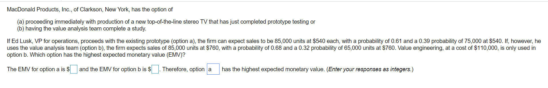 MacDonald Products, Inc., of Clarkson, New York,