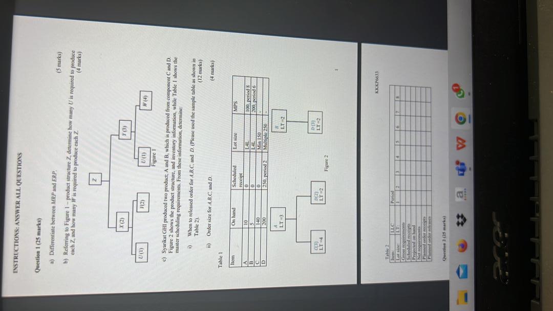 .1 INSTRUCTIONS: ANSWER ALL QUESTIONS Question 1