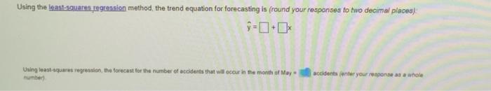 Jsing Using least squares regression, the
