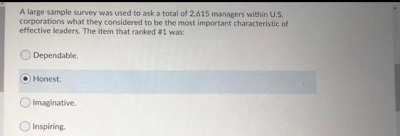 A large sample survey was used to ask a total of