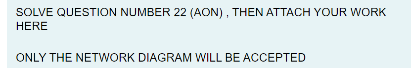 SOLVE QUESTION NUMBER 22 (AON), THEN ATTACH YOUR