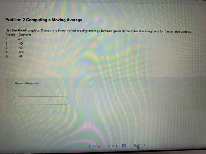 Problem 2 Computing a Moving Average Use the