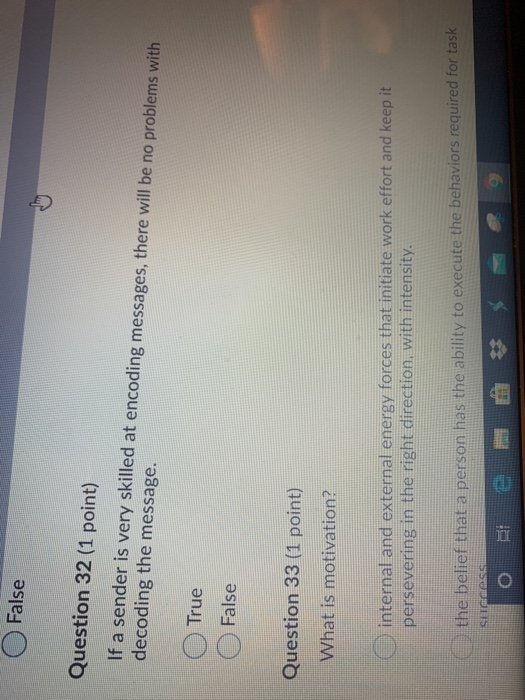 w with performance Question 34 (1 point) Which