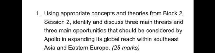 1. Using appropriate concepts and theories from