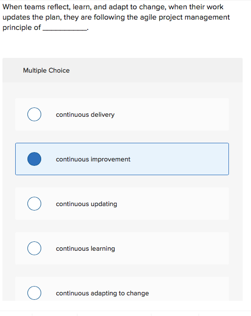 Short time frames (time boxes) that typically