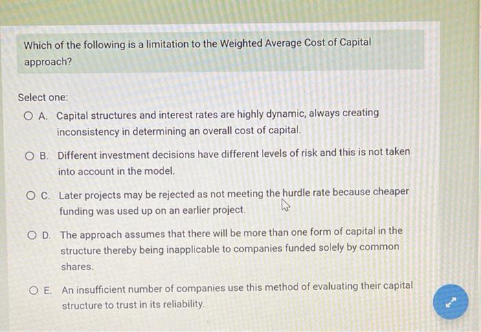 Which of the following is a limitation to the