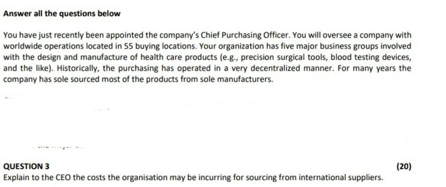 Answer all the questions below You have just