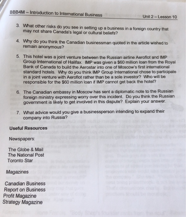 Key Question #10 Read the following article and