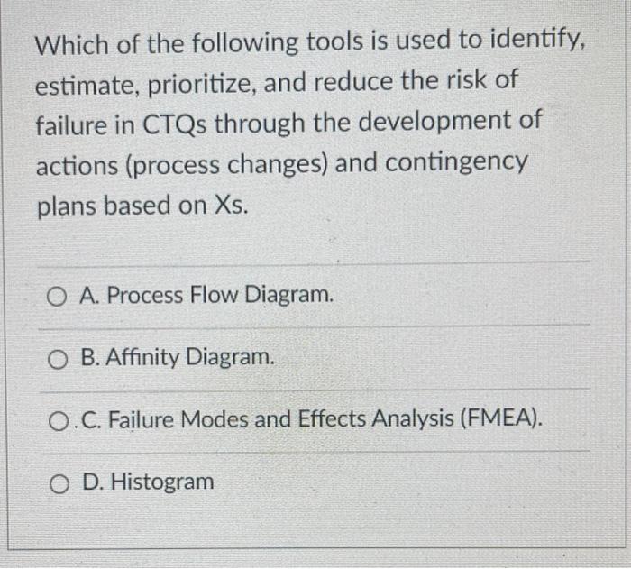 Which of the following tools is used to identify,