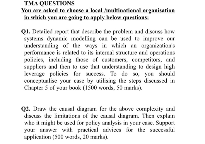 I need Answer for this Question Urgintly TMA