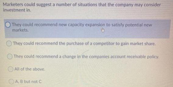 Marketers could suggest a number of situations