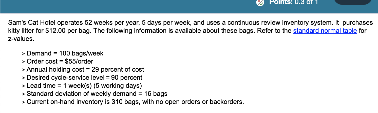a. What is the EOQ Sams optimal order quantity is