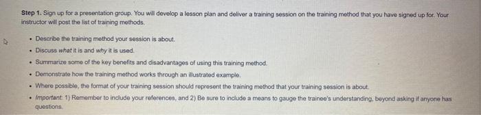 Training and Development. Step 1. Sign up for a