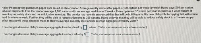 Haley Photocopying purchases paper from an
