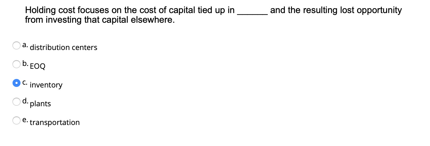 In an EOQ system, as Q increases, the cost per