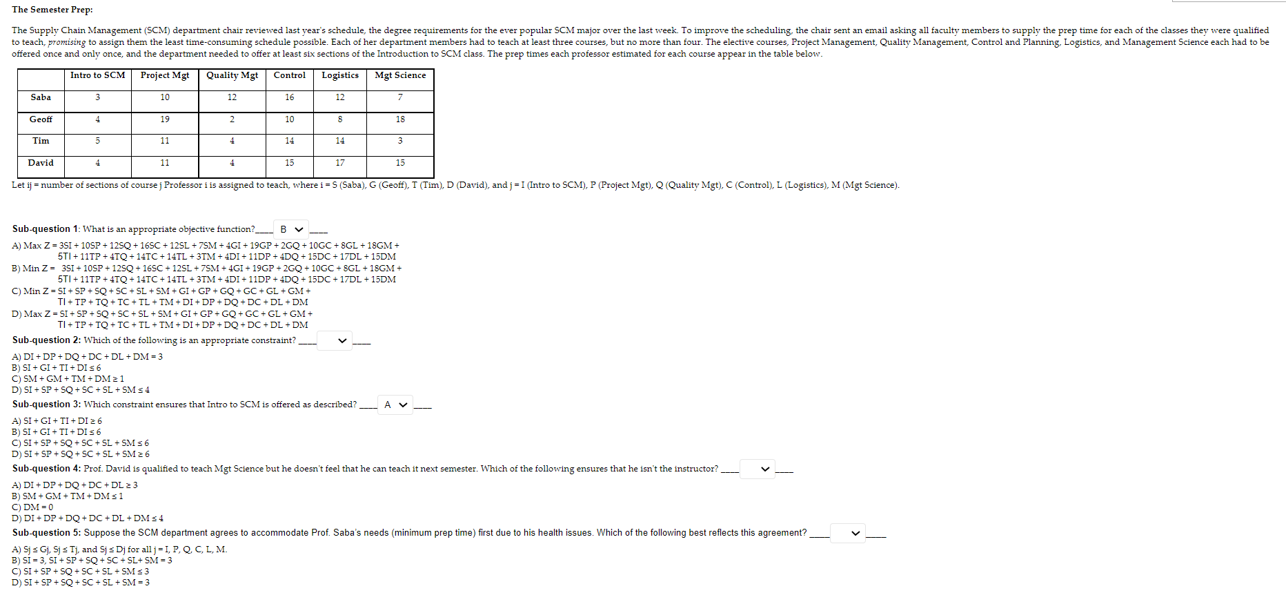 The Semester Prep: The Supply Chain Management
