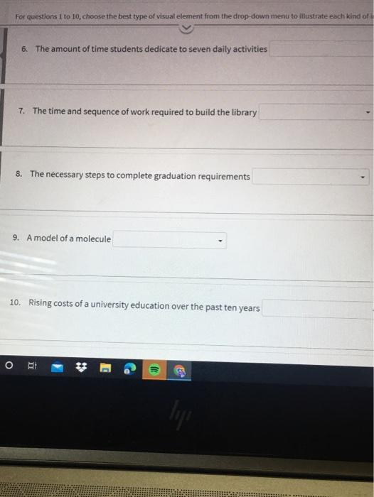 For questions 1 to 10. choose the best type of