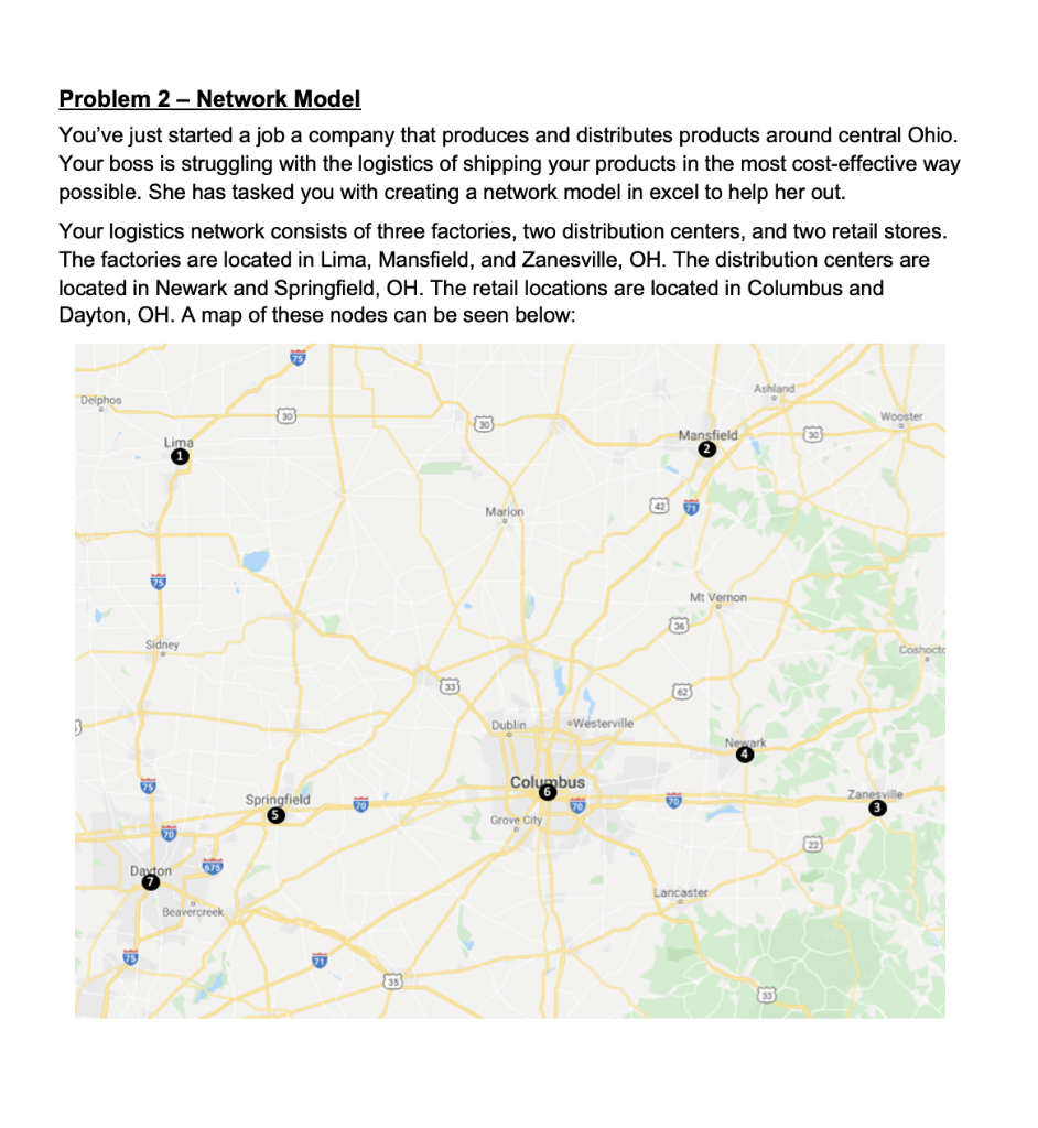 Problem 2 - Network Model You've just started a