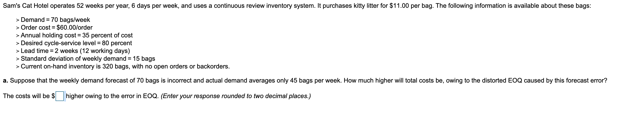 How do I work through this problem? Sam's Cat