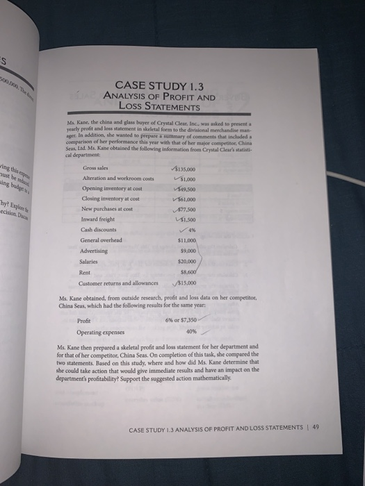 Please post with all work shown. ES CASE STUDY