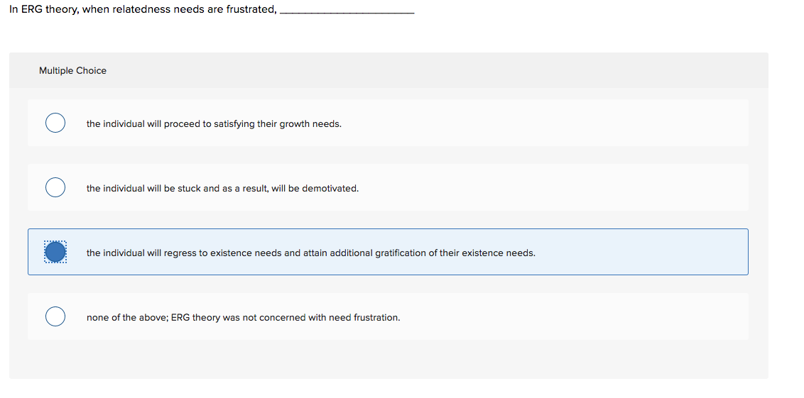 In ERG theory, when relatedness needs are
