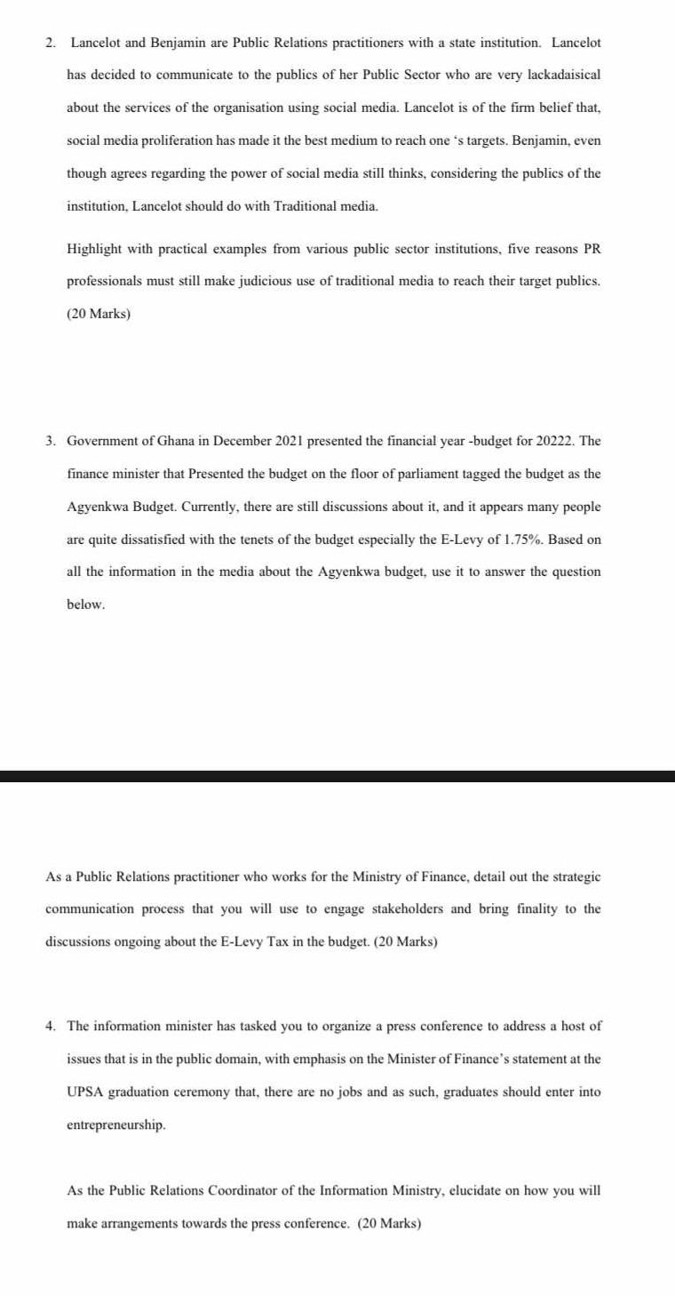 please this is a PR question so kindly answer it