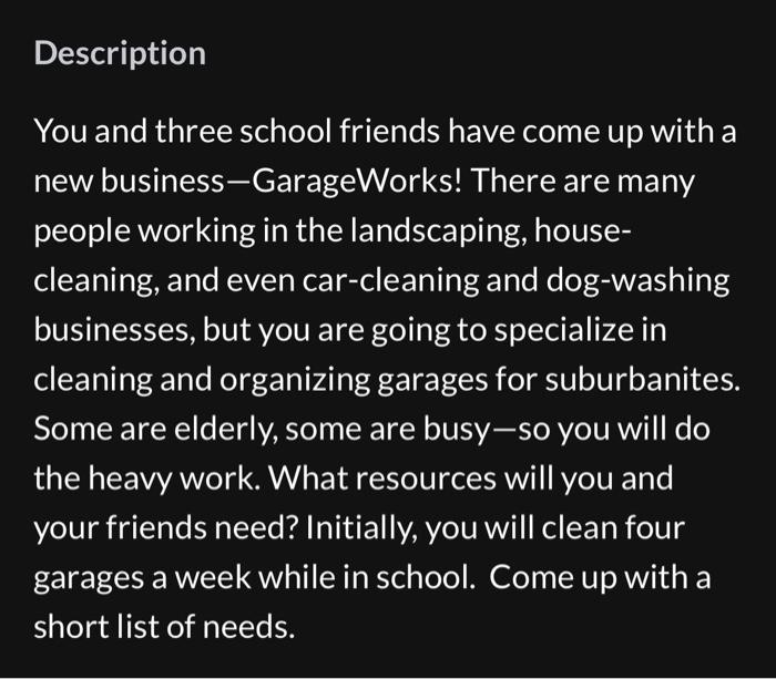 You and three school friends have come up with a