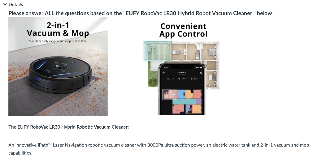 Key product features: 2-in-1 Vacuum and Mop: