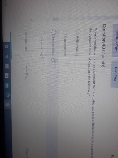 Previous Page Next Page P PO Question 40 (2